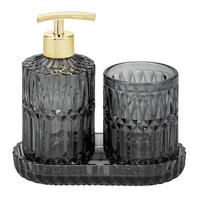 BADEZIMMER-SET BURANO 3tlg. schwarz, Glas - Schwarz, Glas (18.5/2.5/10cm) - eluno