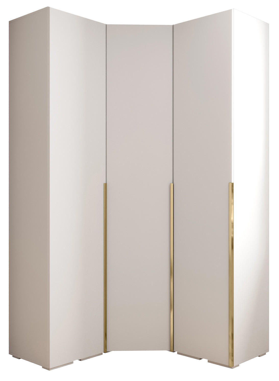 GARDEROBEN-SET 236,7/131,7/47 - Goldfarben/Weiß, Holz/Kunststoff (131.7/236.7/47cm) - Abiks Möbel