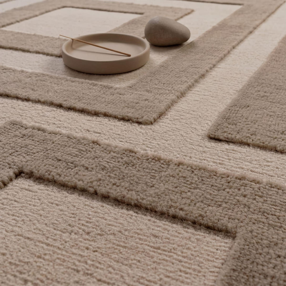KURZFLORTEPPICH 200/280 cm Tinos 574 - Beige, Kunststoff (200/280cm) - Paco Home