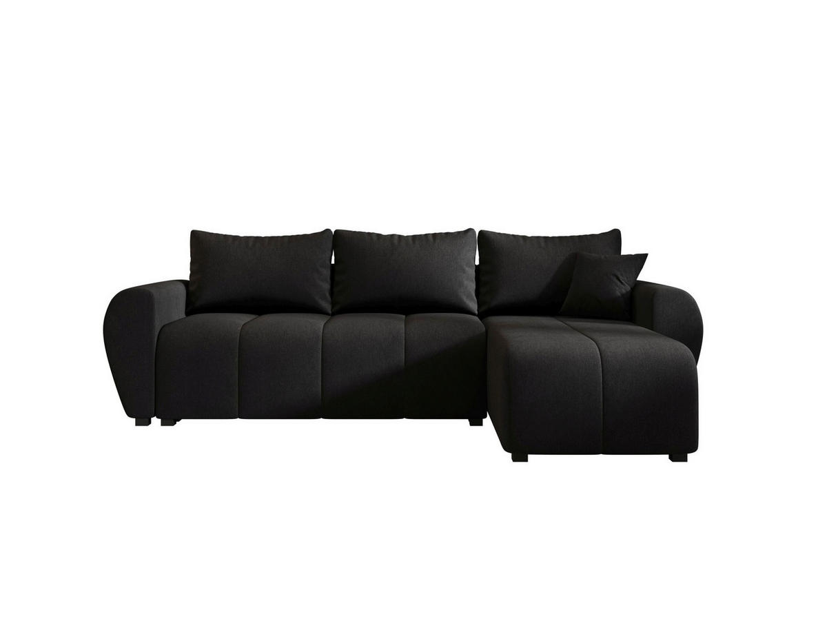ECKSOFA MOLISA L Cosmic 100 Rechts mit Schlaffunktion - Schwarz, Textil (245/145cm) - Bedante
