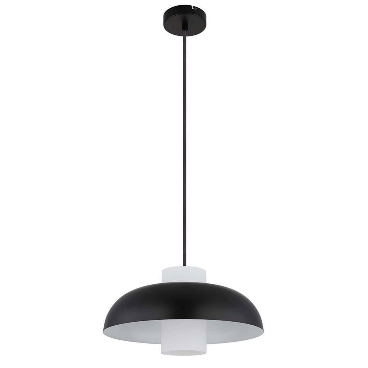 HÄNGELEUCHTE LOWE Metall, Schwarz, rund, LED - Schwarz, Glas (38/38/120cm) - Globo Lighting