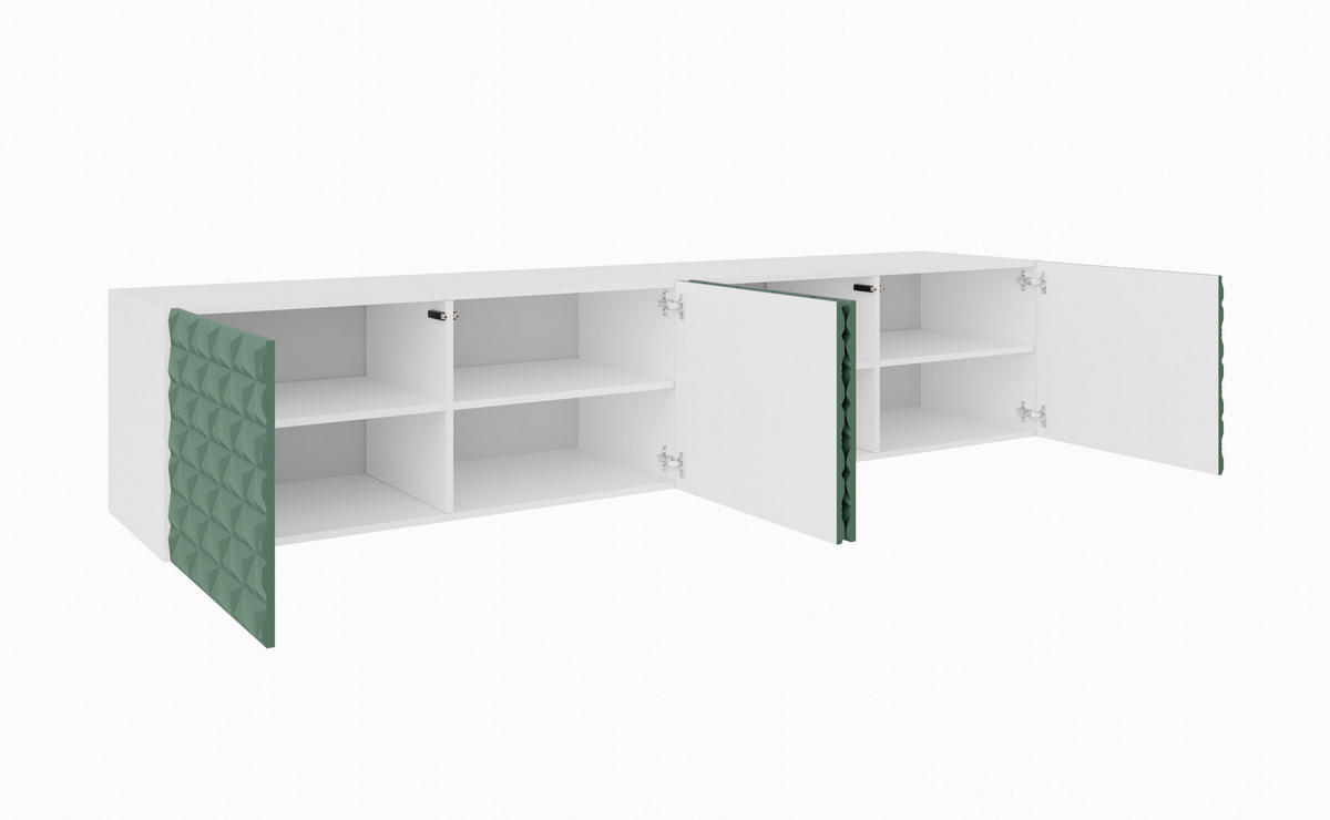 TV-SCHRANK CALI - Weiß/Grün, Holzwerkstoff (200/41/40cm) - Meblini