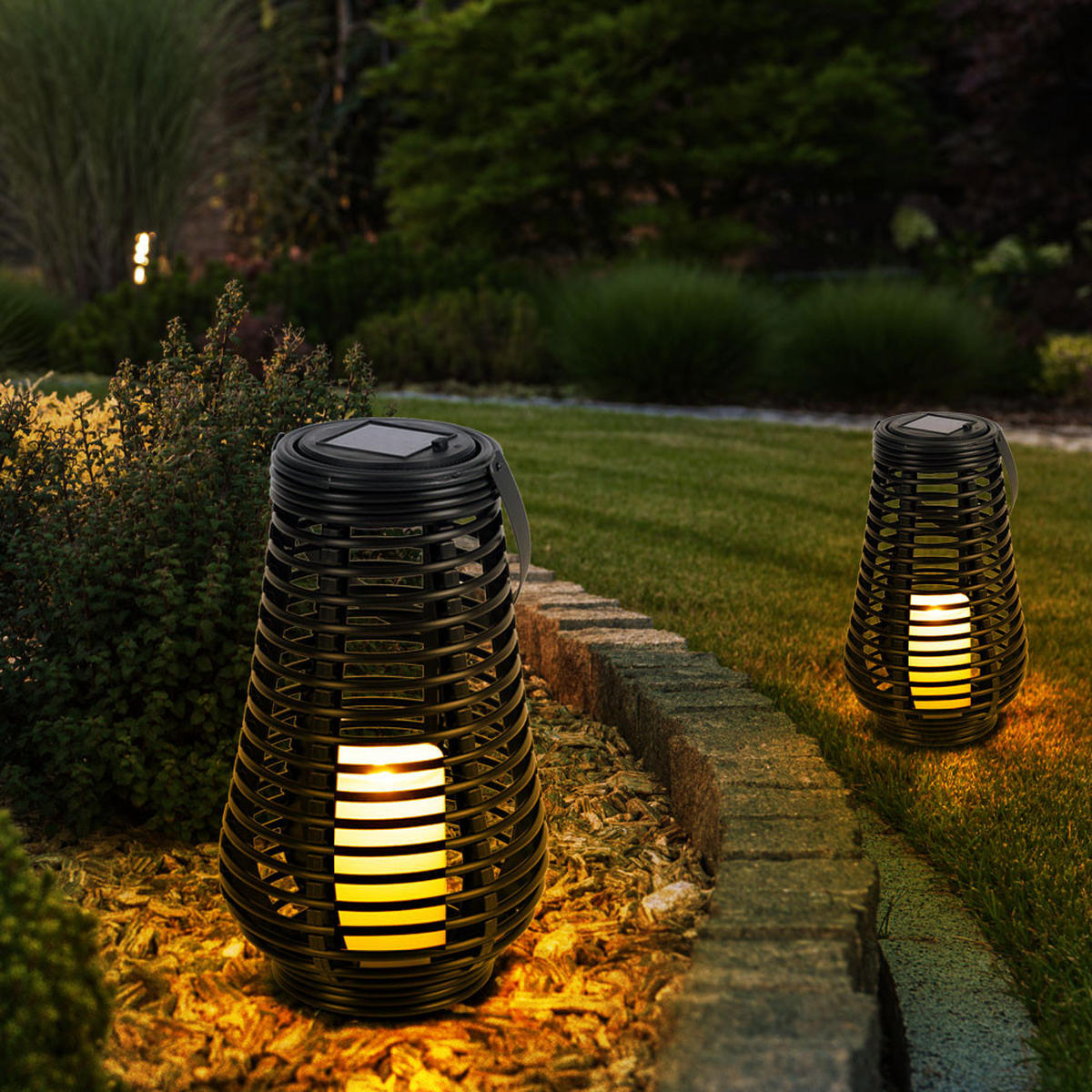 LED AUSSENLEUCHTE Solarlampe Schwarz - Schwarz, Kunststoff (18/26/18cm)