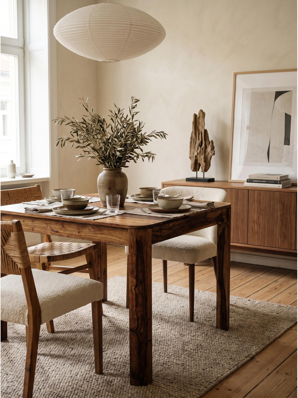 ESSTISCH CHARENTE, Dunkles Massivholz, handgefertigt, 80 x 80 x 76 cm - Braun, Holz (80/80/76cm) - KADIMA DESIGN