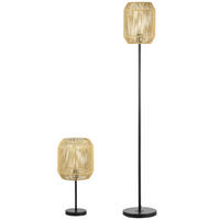 TISCHLAMPE Set mit E27 Sockel, Natur - Multicolor, Papier (26/26/158cm) - HOMCOM