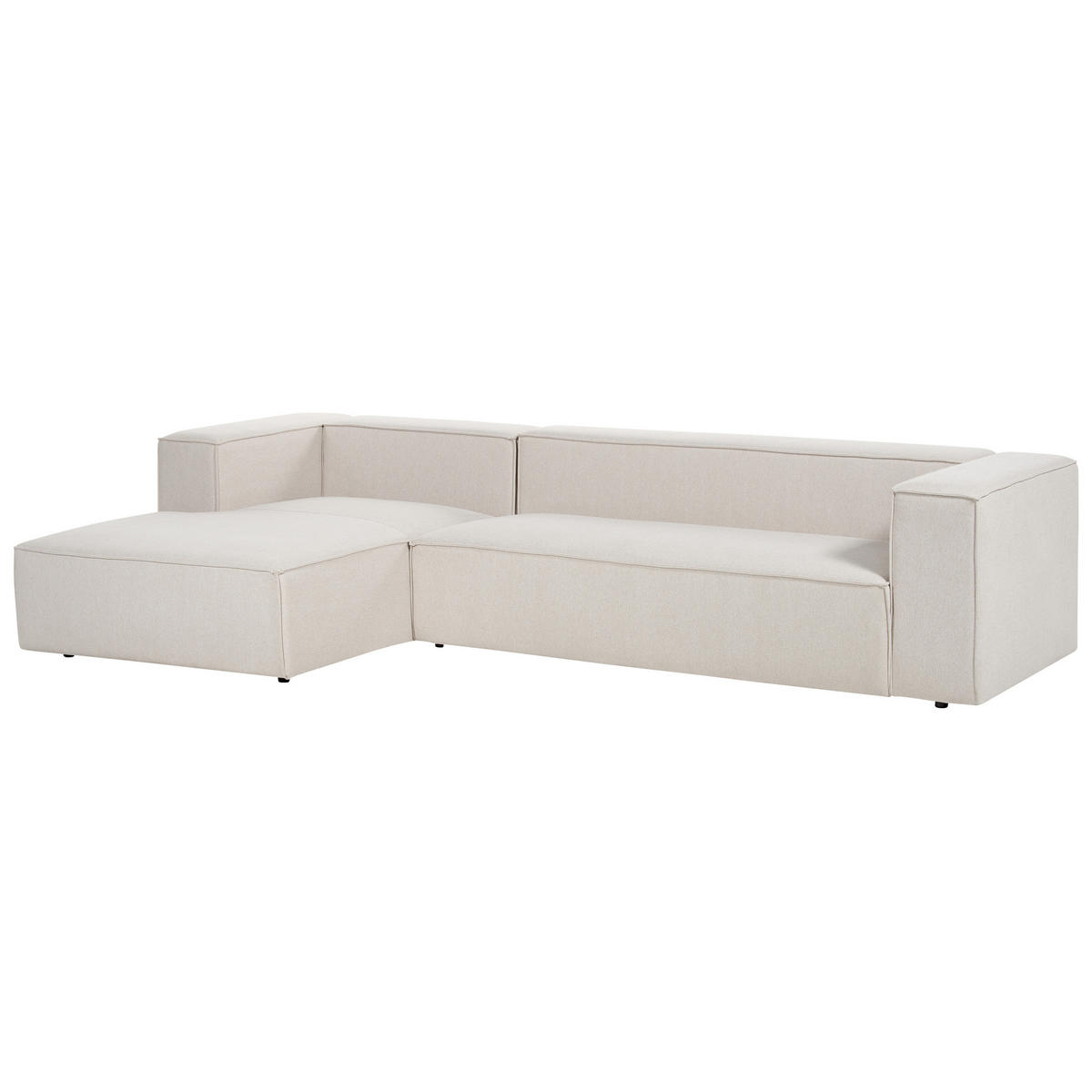 3-SITZER-ECKSOFA hellbeige linksseitig Vernon - Beige, Textil (330/178cm) - Beliani