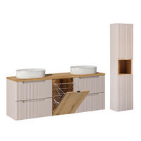 BADMÖBEL 160.4cm Riva 2er-Set Kaschmir - Beige, Holzwerkstoff (160.4/59.5/40cm) - Petits-meubles