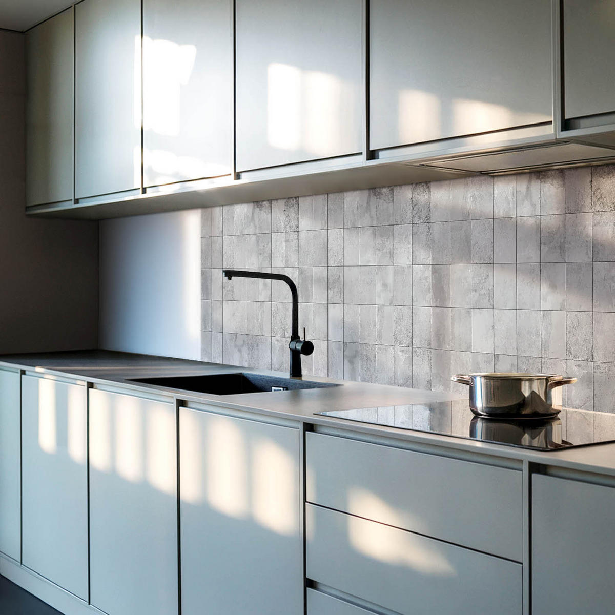 WANDPANEEL 4x 50x50 cm selbstklebend Osmire - Alufarben, Kunststoff (50/1.6/50cm) - Wallfluent