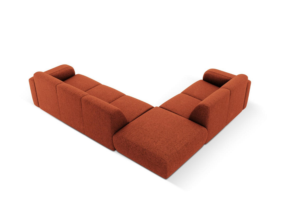 ECKSOFA links Molino aus Chenille-Stoff terrakotta 6 Sitzplätze - Terra cotta, Textil (250/315cm) - Micadoni