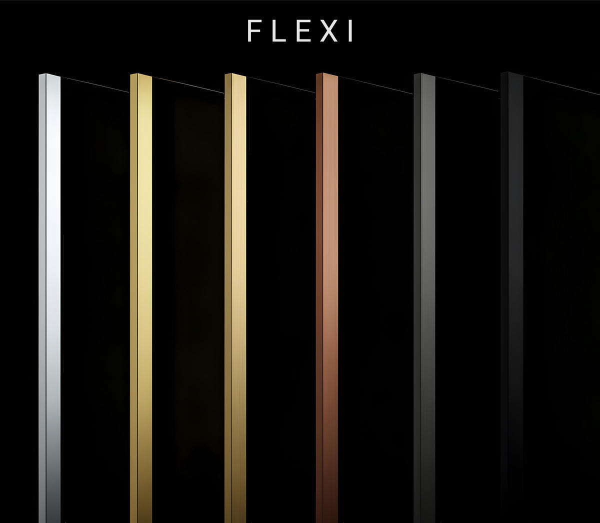 DUSCHWAND Rea Flexi Transparent / Gold 70 - Goldfarben, Glas (120/70/195cm) - REA