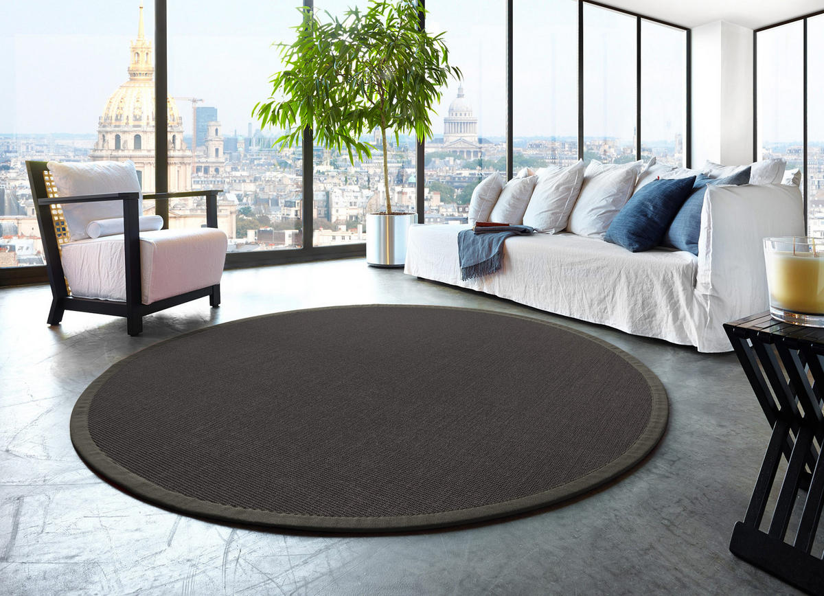 TEPPICH Sisal Manaus lava/granit Rund 300cm - Grau, Textil (300/300cm) - Astra