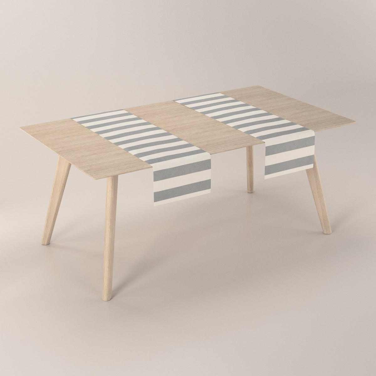 TISCHLÄUFER Quadro, weiß und grau, 40x130 cm - Weiß, Textil (40/130cm) - Dekoria