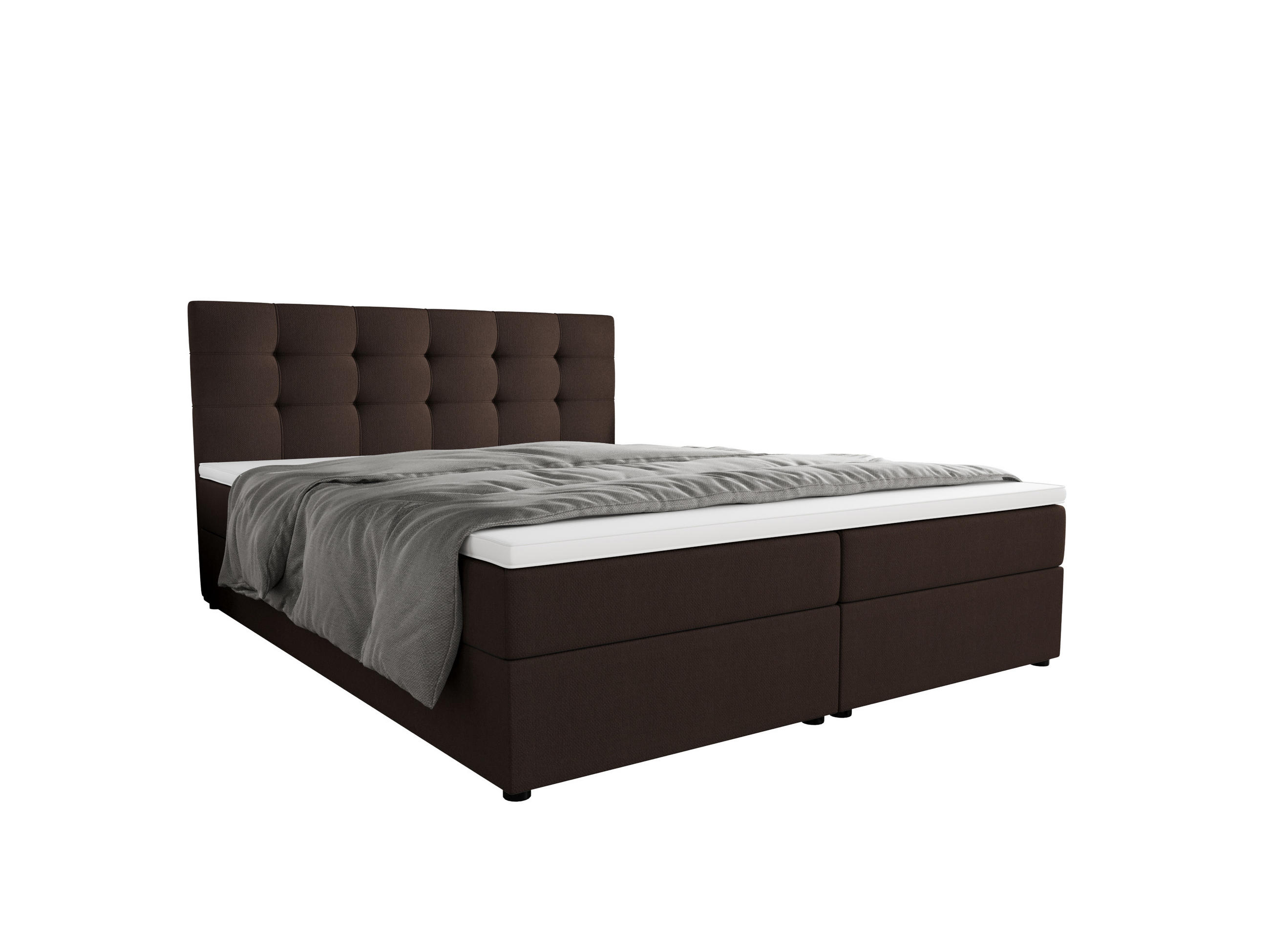 BOXBETT FADO 2 160x200, mit Matratze H3 und Topper, Cosmic 800 - Dunkelbraun, Holz/Kunststoff (160/200cm) - Bedante