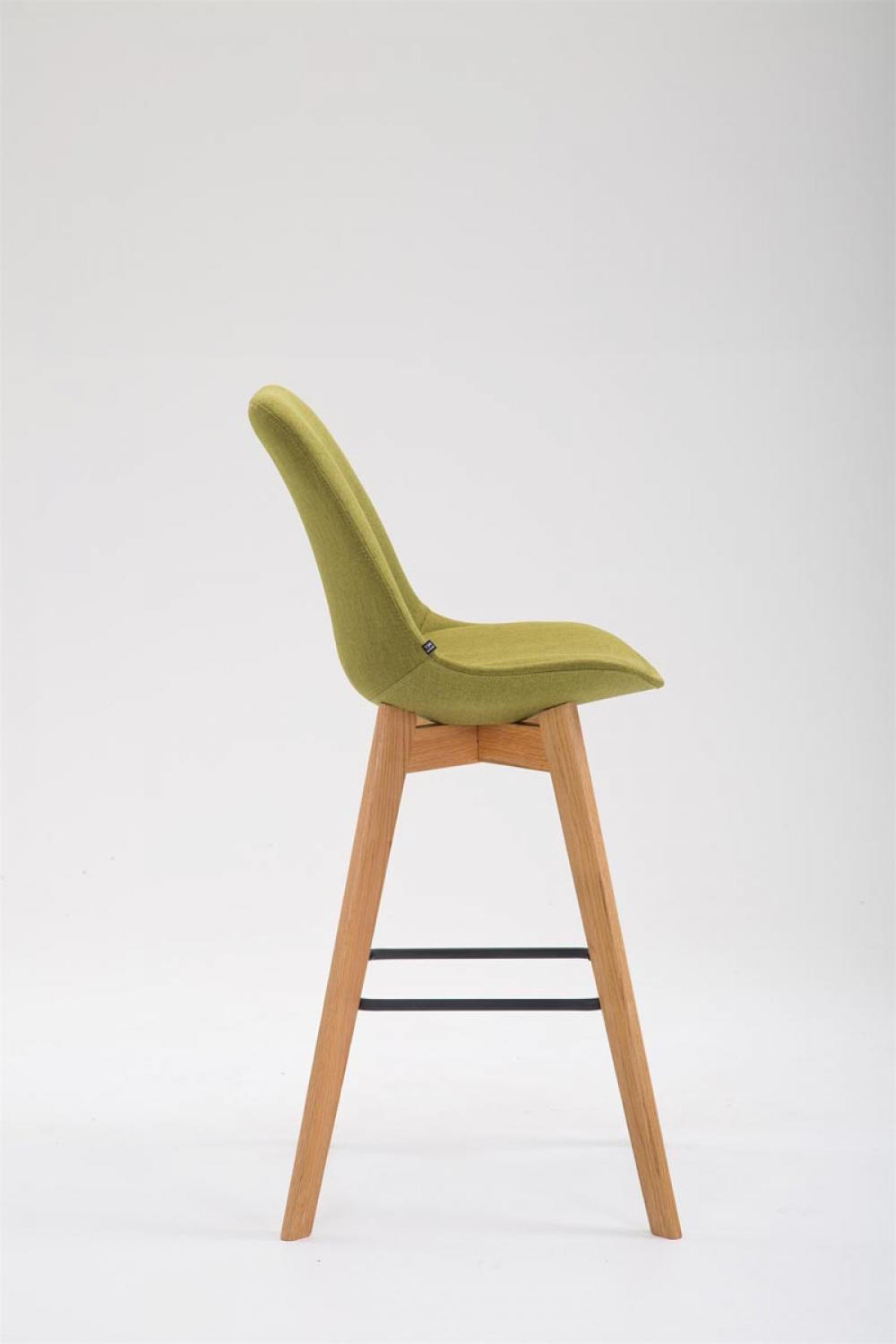 BARHOCKER Stoff grün - Eukalyptusholzfarben/Grün, Holz/Textil (48/112/56cm) - CLP