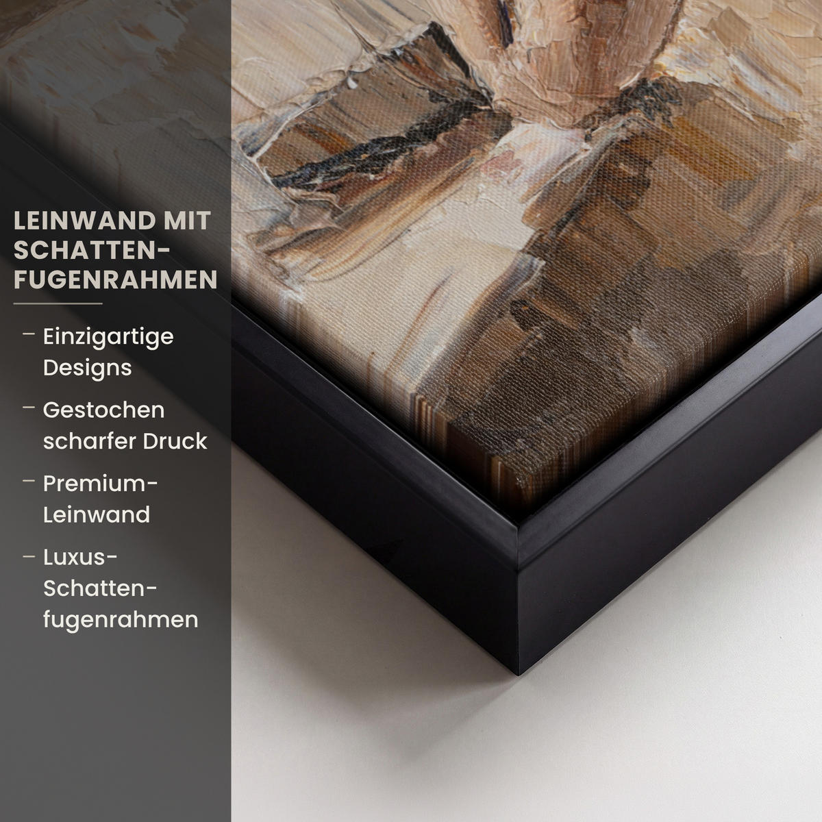 LEINWAND Bilder mit Rahmen - Ölgemälde - Frau - Wein - 30x40 - Hellbraun, Textil (30/40cm) - MuchoWow