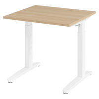 SCHREIBTISCH Serie-XB 80/80/74 cm in Eichefarben/Weiß - Eichefarben/Weiß, Holzwerkstoff (80/80/74cm) - bümö