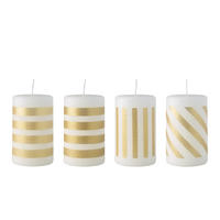 STUMPENKERZEN-SET Christmas Chic weiß-gold 10 cm 4-tlg. - Goldfarben/Weiß, Naturmaterialien (6/10/6cm) - Villeroy & Boch