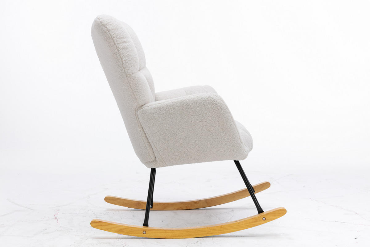 SCHAUKELSESSEL Weiß - Weiß, Holz/Textil (70/95/80cm) - Urban Meuble