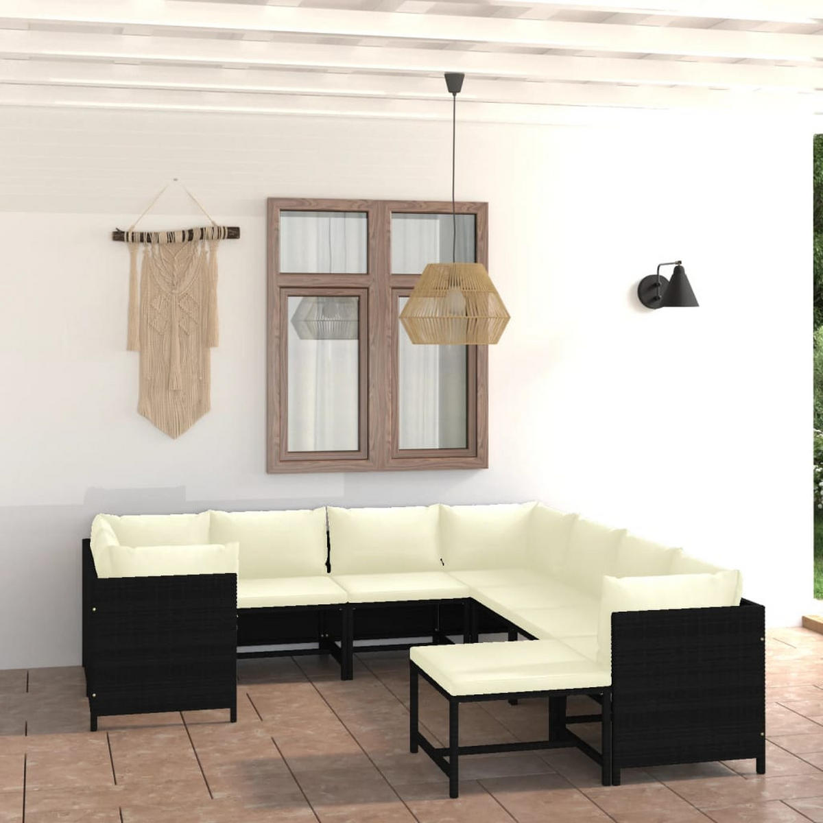 GARTENSET Reis 9-teilig - Schwarz, Metall - Nettlife