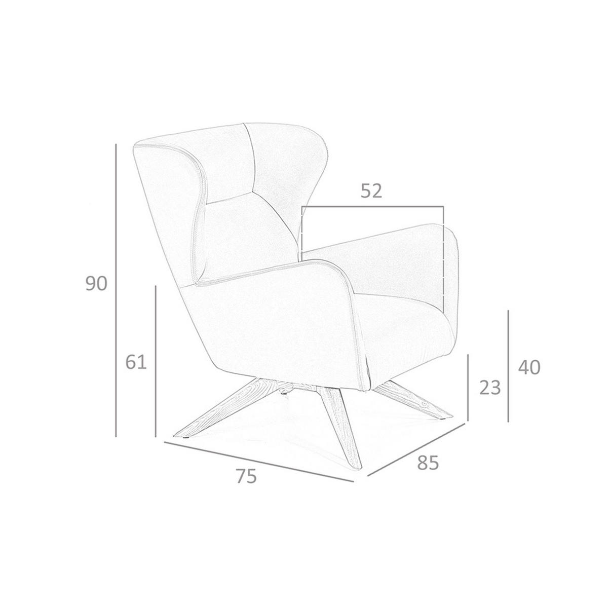 DREHSESSEL aus braunem Öko-Leder - Braun, Leder/Holz (86/90/75cm) - ANGEL CERDA