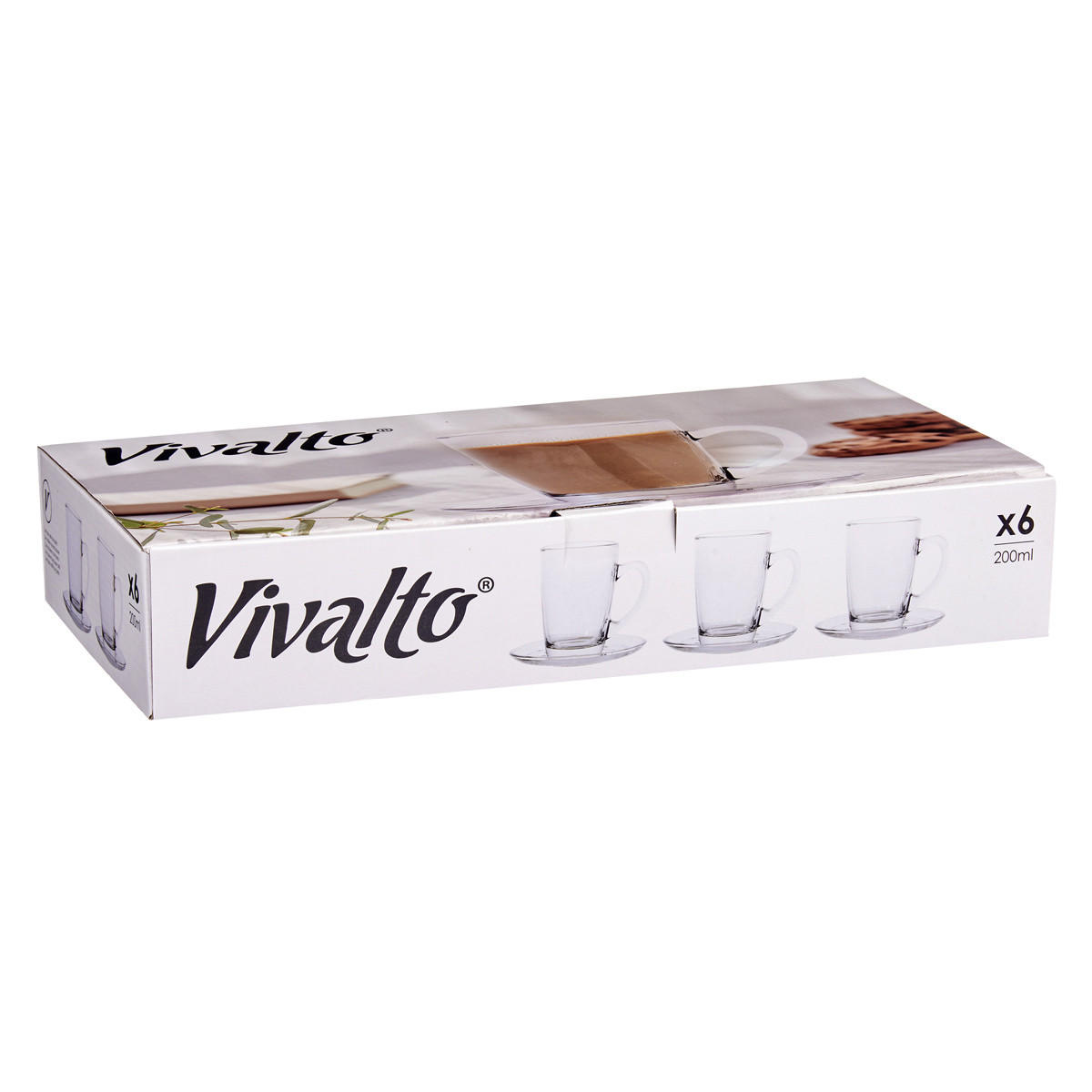 CAPPUCCINO-TASSEN Glas 6er-Set 200 ml - Transparent, Glas (200L) - Vivalto