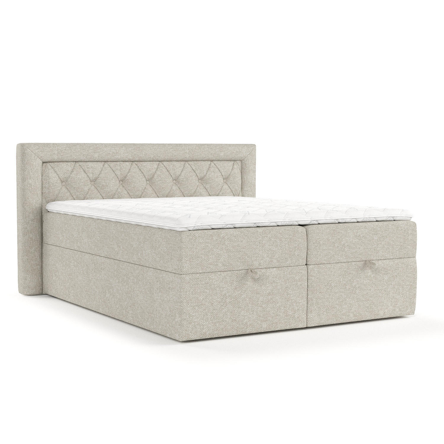 BOXBETT Jayleen Beige Grau 140/200 cm - Beige/Schwarz, Holz/Holzwerkstoff (140/200cm) - Maison de Reve