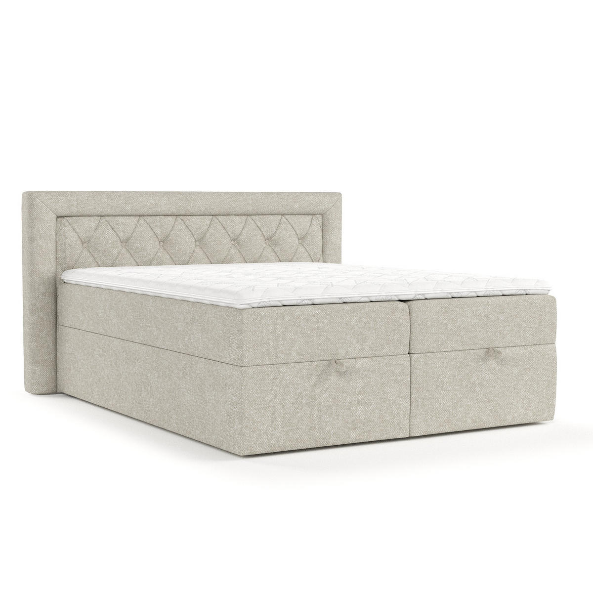 BOXBETT Jayleen Beige Grau 160/200 cm - Beige/Schwarz, Holz/Holzwerkstoff (160/200cm) - Maison de Reve