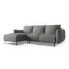 ECKSOFA mit Schlaffunktion Chenille Stoff Grau - Schieferfarben/Schwarz, Textil/Metall (162/242cm) - LaMiaSofa