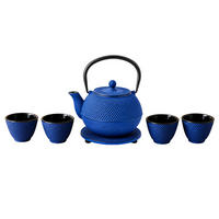 TEEKANNE Gusseisen mit Sieb Sono Marineblau 1,2 l 18,5/16,5/20 cm - Dunkelblau, Metall (16.5/18.5cm) - AROMELIO