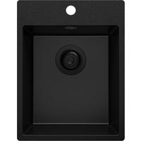 SPÜLBECKEN Riga, 2-er set Alles Schwarz 38/50 cm 1 Becken + Ablauf-Set ab 40er Unterschrank - Schwarz, Kunststoff (38/20/50cm) - Primagran