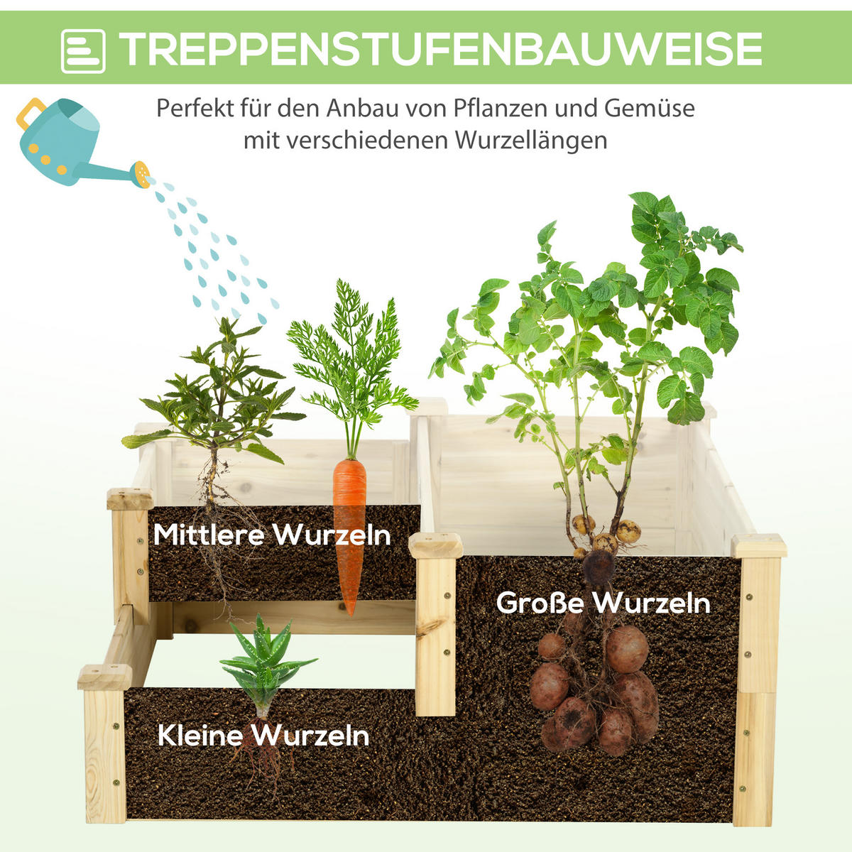 HOCHBEET, Tanne, Naturholz - Naturfarben, Holz (88/36/108cm) - Outsunny