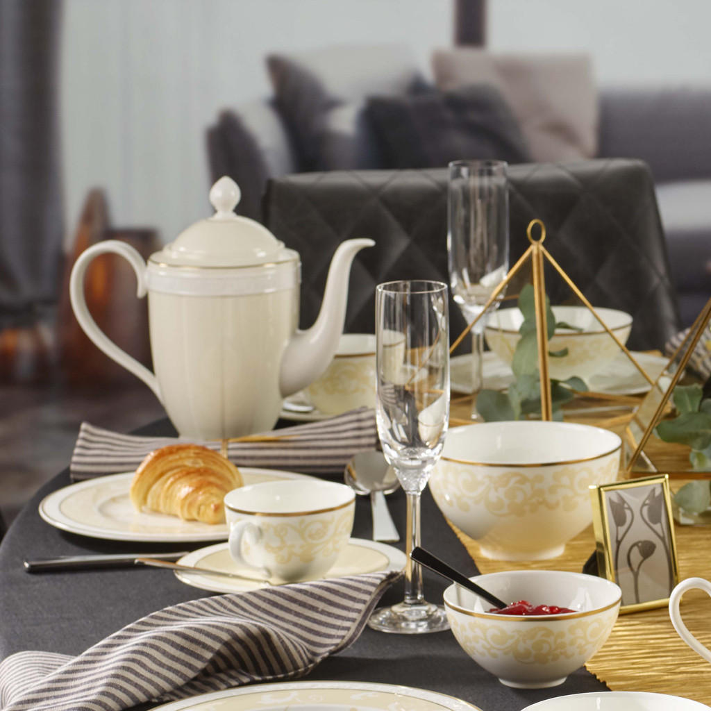 TEE-SET Ivoire weiß-gold 13er Set - Goldfarben/Weiß, Keramik (1/1/1cm) - Villeroy & Boch