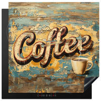 HERABDECKPLATTE - Kaffee - Vintage - Braun - Tasse - 58x59 - Teakfarben, Kunststoff (58/59/0.2cm) - MuchoWow
