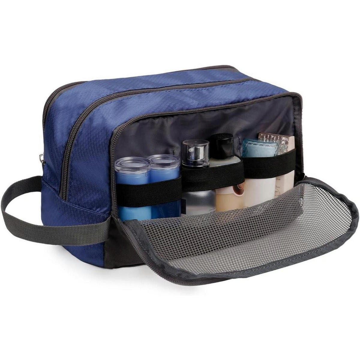 KULTURBEUTEL Königliches Blau 24 x 15 x 12 cm - Blau, Textil (5/2/5cm)