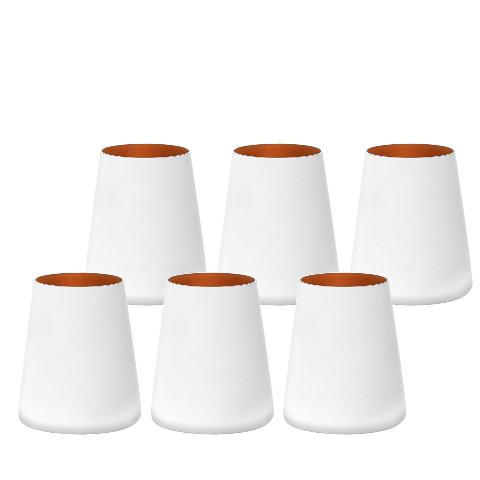 BECHER Power Weiß-Bronze 380 ml 6er Set - Weiß/Bronzefarben, Glas (0.38L) - Stölzle Lausitz