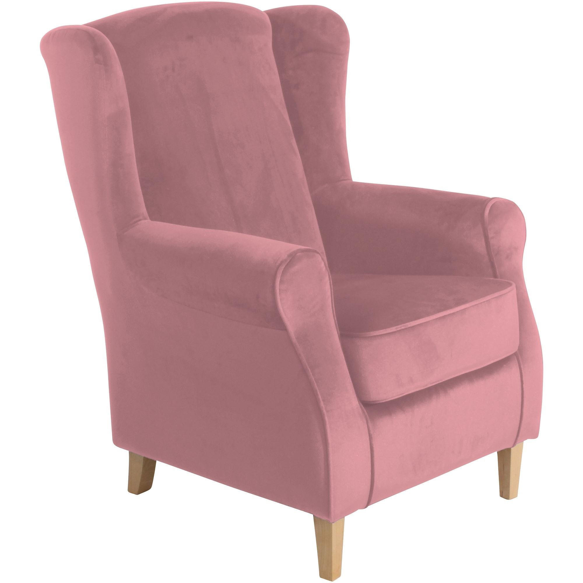 58aufmkessel Ohrensessel Pink, Buche 86x103x77 cm