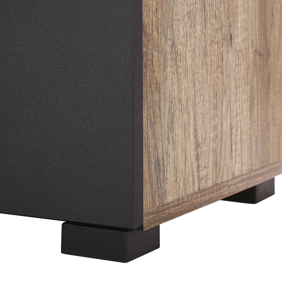 TV-MÖBEL Hellbraun, Schwarz STERLING 40/148/40 cm - Hellbraun, Holzwerkstoff (148/40/40cm) - Beliani