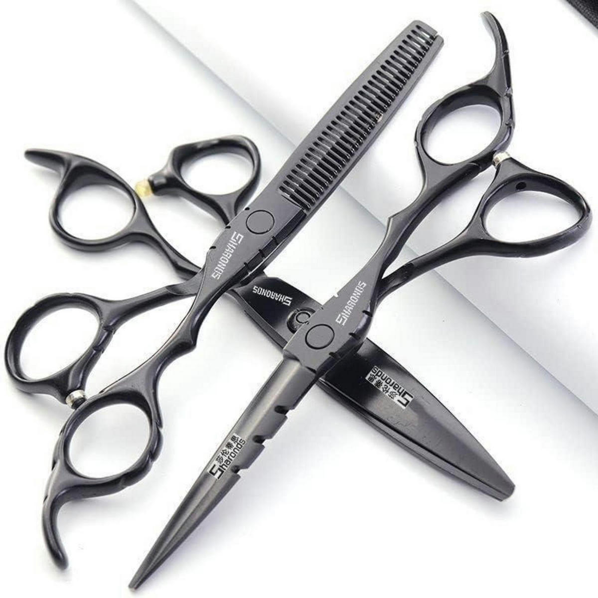 HAARSCHNEIDESCHERE Set 6 Zoll 4 Stück-A Schwarz - Schwarz, Metall (6/1/17.8cm)