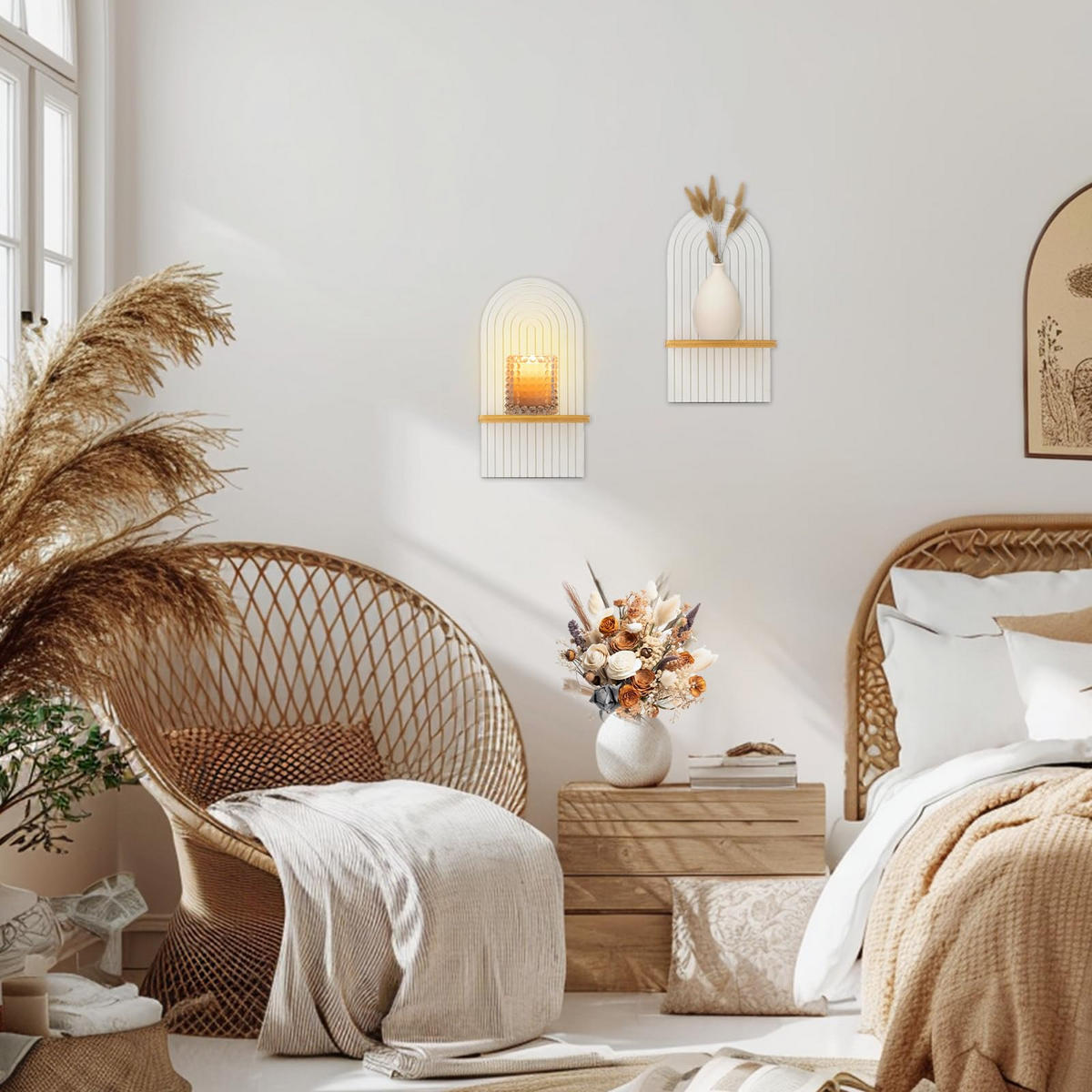 WANDBOARD Aus Holz, 2 Stück - Weiß, Holz (18/35/13.1cm) - Kaket