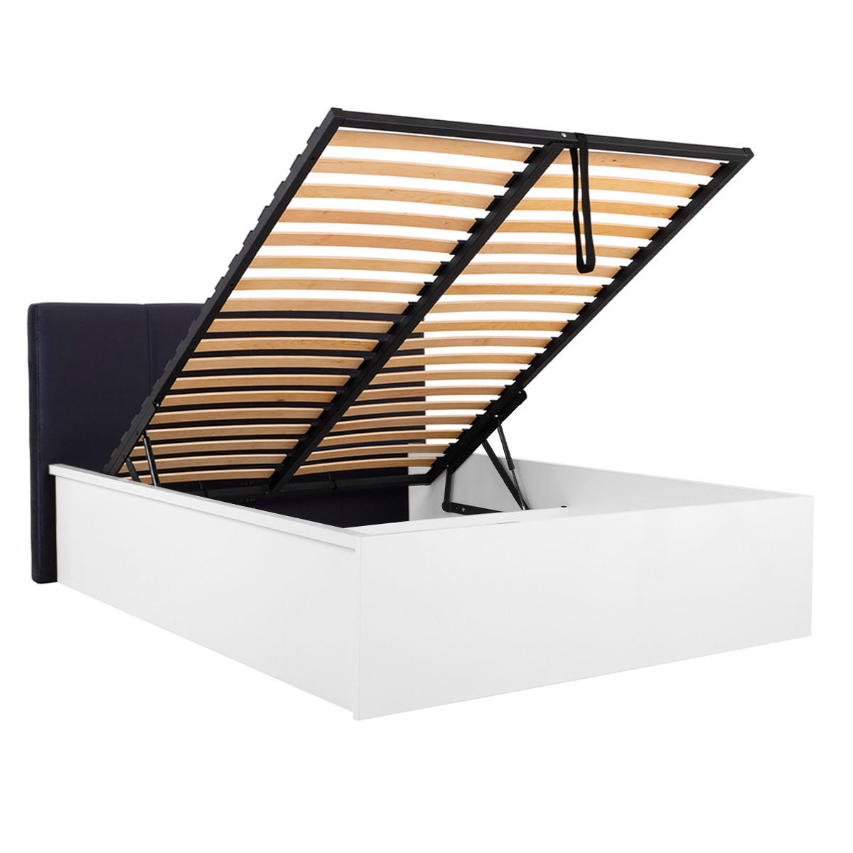 BOXSPRING POSTEL 140/200 Edwin Bílá a černá - bílá, kompozitní dřevo (140/200cm) - Petits-meubles