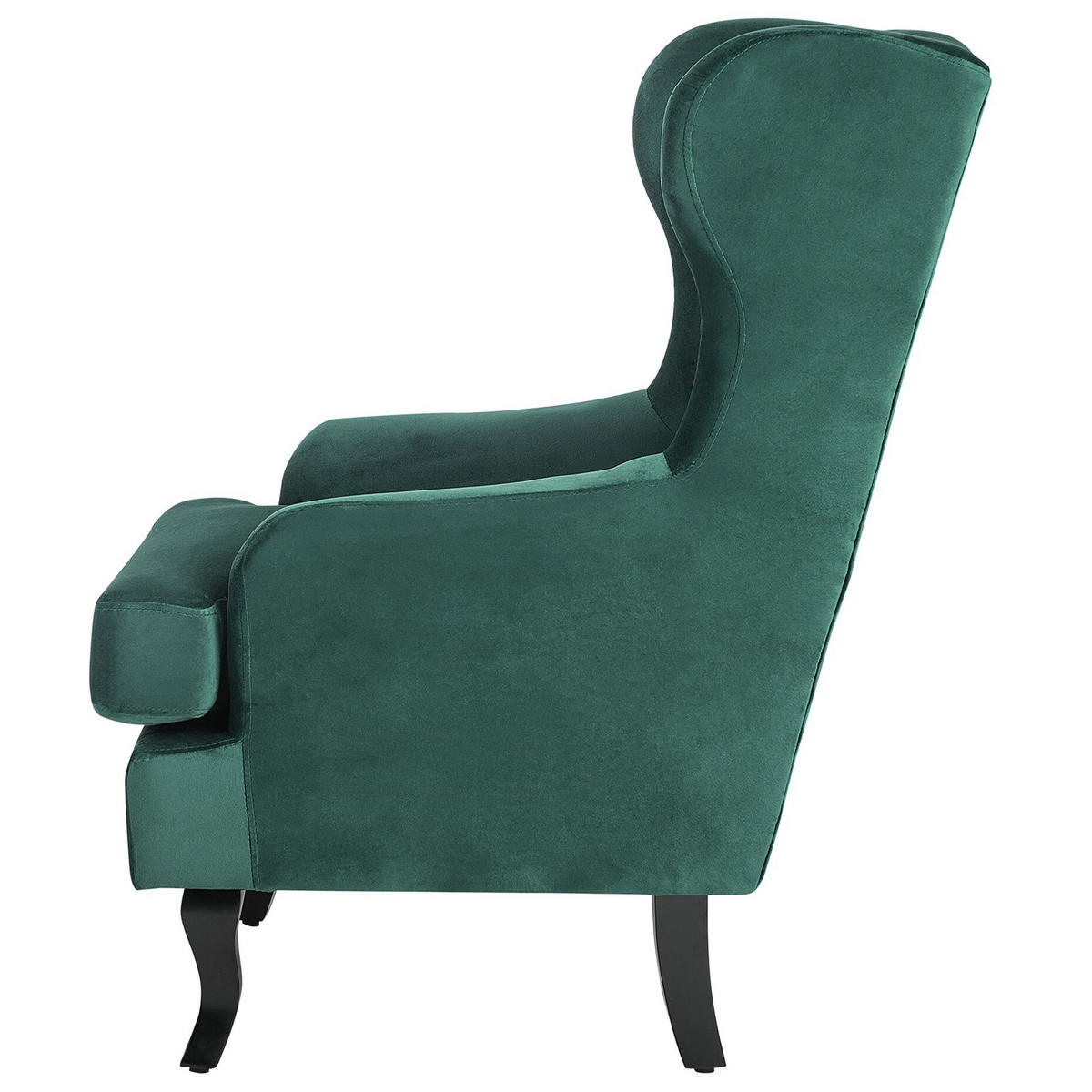 SESSEL Samtstoff dunkelgrün Alta - Schwarz/Grün, Textil (72/102/85cm) - Beliani