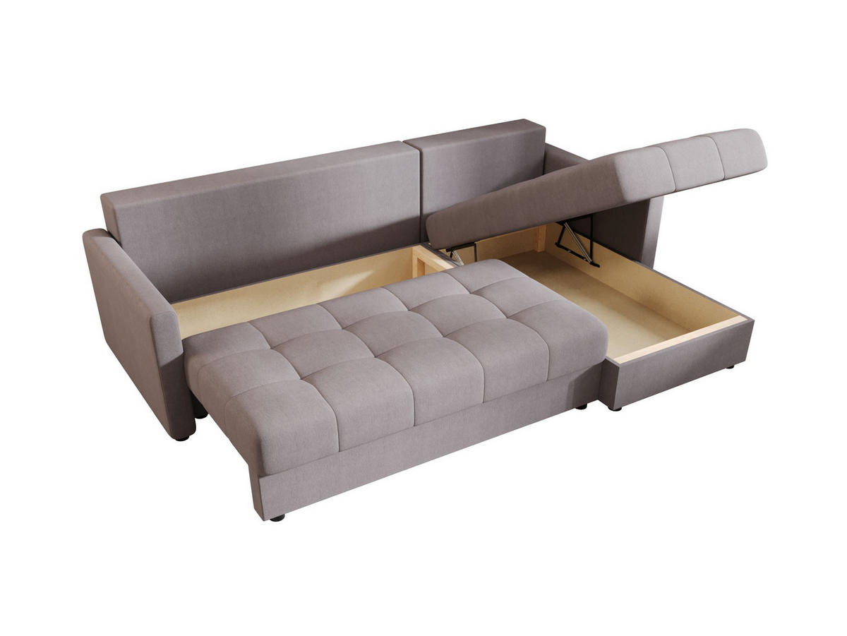 ECKSOFA MOS L BIS Cosmic 160 Rechts mit Schlaffunktion - Grau, Textil (220/143cm) - Bedante