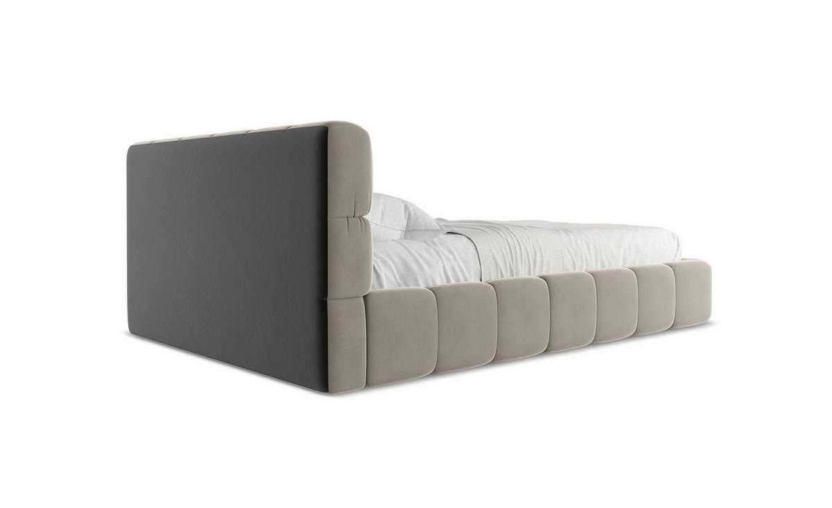 POLSTERBETT mit Bettkasten und Lattenrost 180x228 Blau - Blau/Blaugrau, Kunststoff/Textil (160/200cm) - Makamii