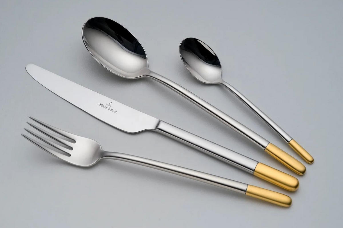 TAFELBESTECK Ella silber-gold 12er Set - Silberfarben/Goldfarben, Metall - Villeroy & Boch