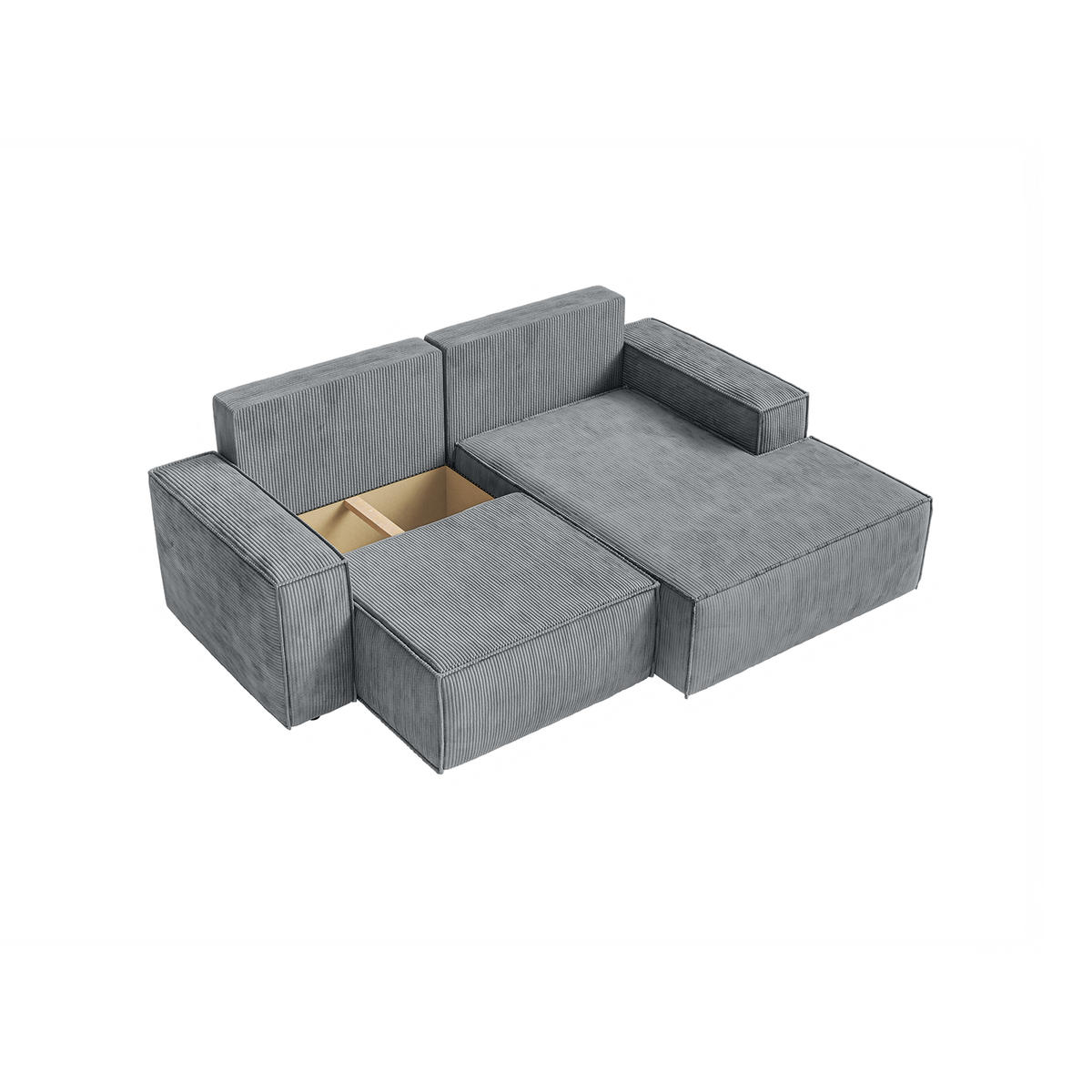 ECKSOFA KOKKO MINI mit Schlaffunktion, Grau - Grau, Textil (240/167cm) - Fedve