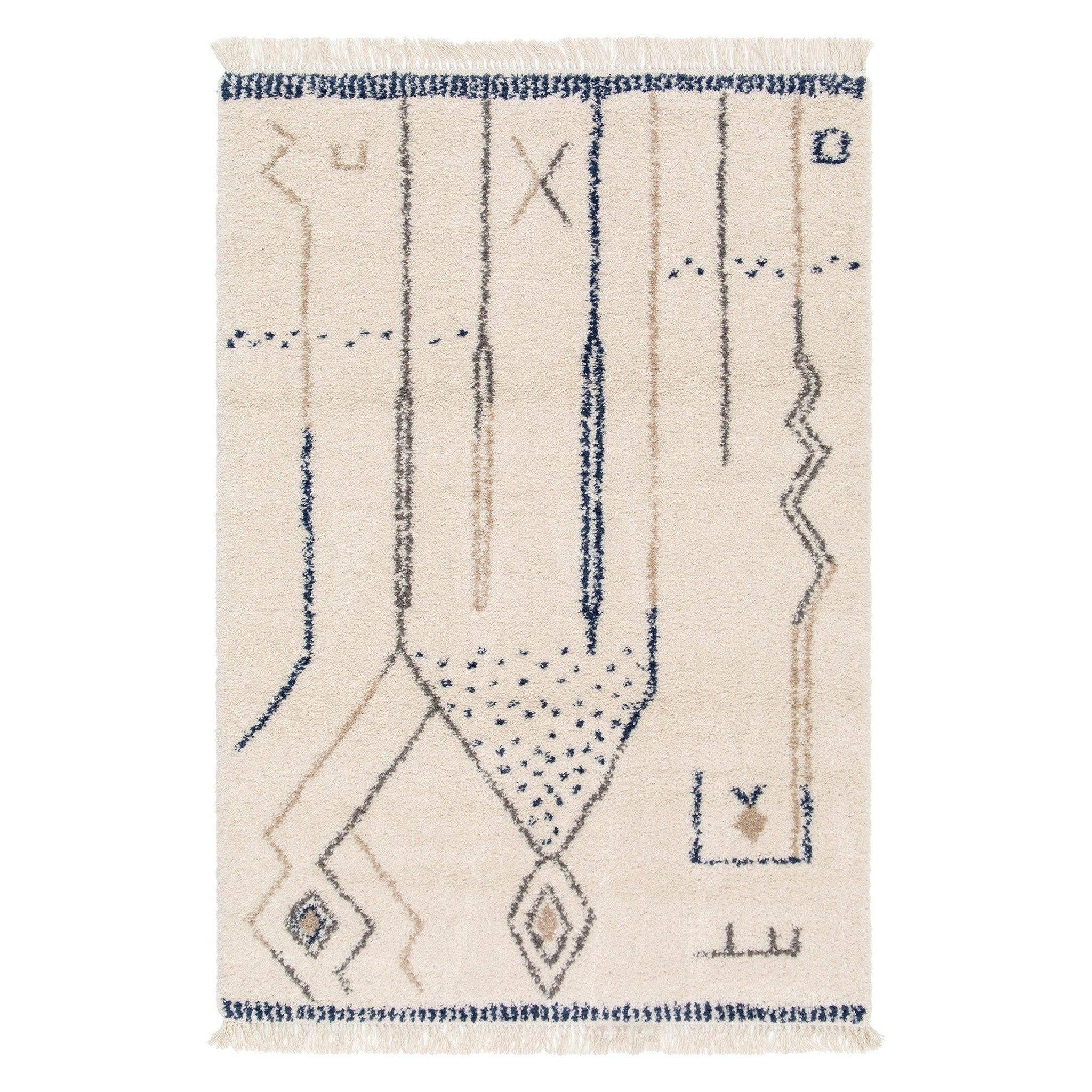 TEPPICH weich Ethno-Stil blau - Blau, Textil (120/170cm) - AFK Living