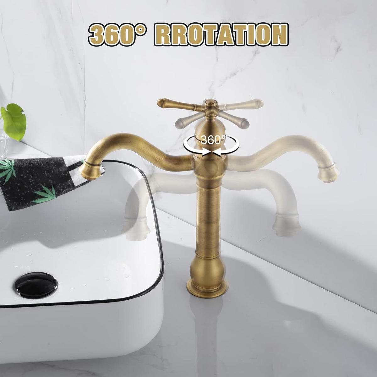 WASSERHAHN Warmes und kaltes Wasser Gold - Goldfarben, Metall (25/9/21cm) - Vallsero