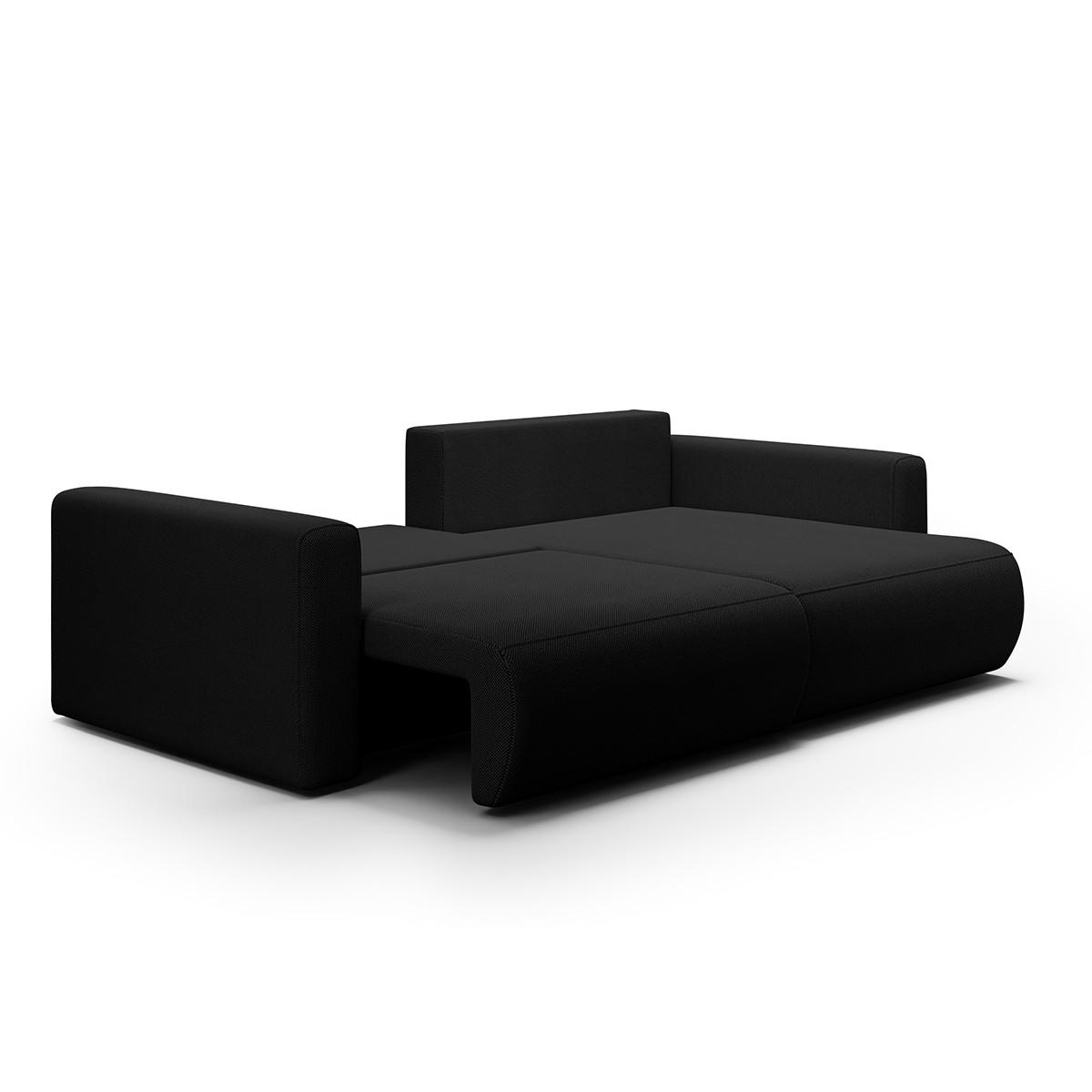 ECKSOFA Evy 3 Sitzplätze Schwarz - Schwarz, Holz (240/149cm) - Petits-meubles