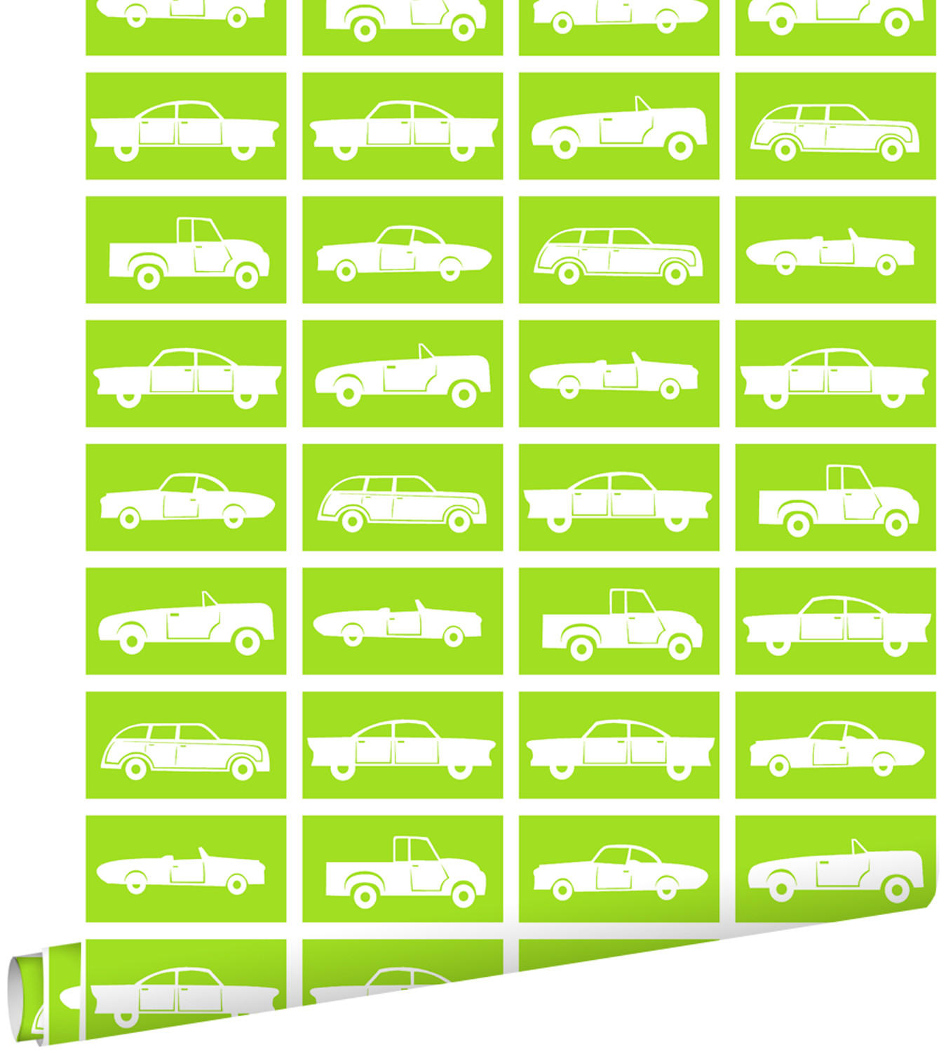 TAPETE Autos 53 cm x 10.05 m - Grün, Papier (53/0.1cm) - ESTAhome