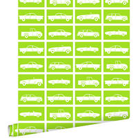 TAPETE Autos 53 cm x 10.05 m - Grün, Papier (53/0.1cm) - ESTAhome